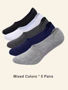 1/5/10 Pasang Kaos Kaki Pendek Pria Ukuran Besar, Kaos Kaki Pendek Anti Selip dengan Gel Anti Selip di Tumit, Cocok untuk Olahraga atau Pemakaian Sehari-hari - MultiWarna - View 44