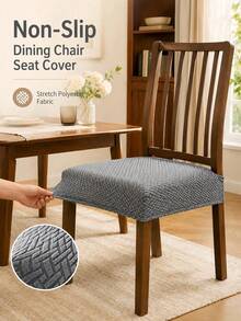 Non Slip Dining Chair Cover Easy To Install Elastic Chair Cover For Office And Home Chairs Dining Chair Seat Cover Simplify Daily Furniture Cleaning For Daily Home Dining Use Decoration And Back To School Or Holiday Family Living Room Home Decor - A - View 6