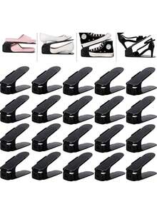 10/5/3/1pc Adjustable Shoe Storage Rack, Double Layer Shoe Stacker Space-Saving, Plastic Shoe Rack Suitable For Wardrobe, Dorm, Entrance, Fits Sneakers, High Heels, Slippers And Various Shoes Storage And Organization, Shoe Storage Box, Shoe Stacker, Space-Saving Shoe Storage Gadget, Double Layer Shoe Rack, Adjustable Shoe Rack, Wardrobe Shoe Storage Essential, Sneakers, High Heels, Slippers Dedicated Shoe Rack, Plastic Shoe Tray, Shoe Storage Rack - Multicolor - View 2