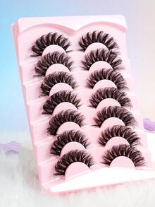 7 Pairs Large Capacity Full Lash Clusters, Fluffy Explosive Hair Flow, Dense Messy Style, Great For Camera Effect - View 5