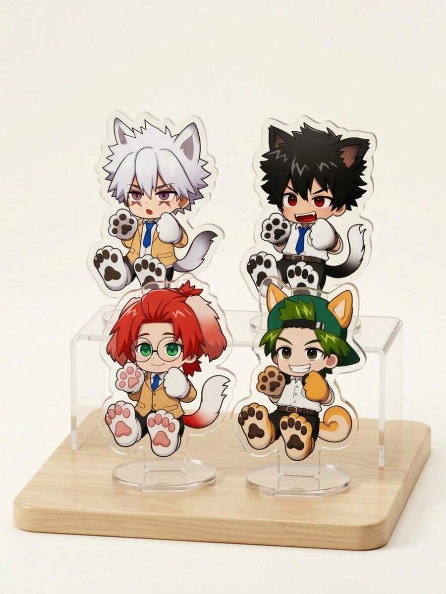 1pc 4-Style Phantom Busters Chibi Anime Acrylic Standee, Desk Decor & Collector's Item For Anime Fans, Birthday Gift, Display Stand Model Ornament, Cosplay Peripheral Desktop Decoration - Multicolor - View 1