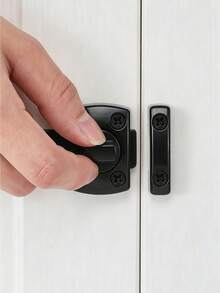 1pc Zinc Alloy Rotating Door Lock, Flip Twist Door Latch Lock, Left/Right Universal Security Sliding Lock, With Installation Screws, Waterproof Privacy Lock, Suitable For Bathroom, Bedroom, Cabinet, Pet Cage, Door - Multi-color - View 3