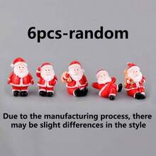6/4/2/1pc Christmas Mini Decorations, Mini Santa Claus Resin Figurines, Christmas Party Decor - / - View 15