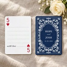 1pc Personalized Custom Name Date Wedding Poker Cards, Vintage Black Floral Back Playing Cards, Wedding Favor Gift For Couples, Party Game Home Decor - Multicolor - View 23
