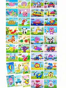 20pcs Kids EVA 3D Sticker Craft Kit, Random Styles, No Glue No Scissors Needed, Cartoon Animal DIY Educational Sticker Toy, Fun Handmade Creation For Toddlers - Kids' EVA 3D Stickers - L Style - View 11