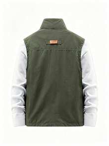 Men's Spring/Autumn Thin Outdoor Workwear Multi-Pocket Tactical Vest Jacket - Army Green - View 3