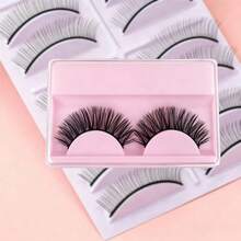 20 Pairs Natural Look False Eyelashes, Handmade Transparent Stem Eyelashes, Thin And Lightweight For Daily Makeup And Work, Reusable, Fashionable Nude Makeup Ultra-Thin Realistic False Eyelashes, Suitable For Women, For Practice On Mannequin Head Eyelash Extension Supplies, Essential For Beginners, Waterproof - Black - View 10