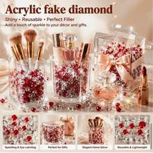 Mixed Color Acrylic Rhinestones & Faux Pearls, Vase Filler Decor, Suitable For Banquet, Wedding Proposal, Birthday Party, Christmas Table Centerpiece & DIY Crafts - Assorted - View 7