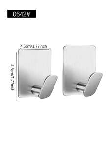 Adhesive Towel Hook For Bathroom, Wall-Mounted Bathrobe Rack, No Drilling Required, Home Bathroom Decor, Bathroom Storage, Easy To Install, Suitable For Kitchen, Bathroom, Shower, Keys, Towels And Clothes Hanger - Multicolor - View 7