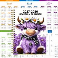 1pc 2027-2030 Annual Planner, A5 Size Premium Paper, 4-Year Spiral Bound Calendar Notebook, Cute Cow Theme Cover Design, Task Planning And Daily Journal Writing, Universal For Home Office And School - Multiple Styles - View 4