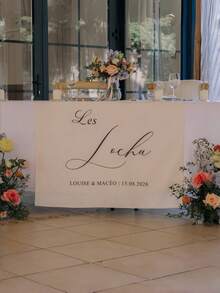 Linen Wedding Table Runner, Personalized Custom Banner, And Name Decor For A Sweet Reception-Suitable For Wedding And Party Decorations. - Multicolor - View 4