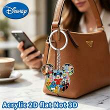 Disney Cute Mickey Family Love Cartoon Pattern Keychain, Suitable For Bags, Keys And Car Keys, Travel Accessories Gift, Cute Floral Keychain Design, Smooth Surface, Keychain, Decorative Keychain, Cartoon Keychain, Christmas Gift, Fan Gift, Holiday Gift, Home Decor, Halloween Gift, Pink Keychain - Multicolor - View 6