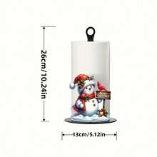1pc, Kitchen Paper Towel Holder Santa Claus & Snowman Pattern Home Desktop Restaurant Creative Decorative Storage Rack Multi-Functional Fits Standard Paper Towel Rolls Plastic Paper Towel Holder Without Paper Towels - View 3