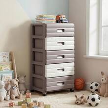 EZIFY 4/5/6-Tier Drawer Storage Cabinet, Modern Minimalist Design, Space-Saving Multi-Drawer Organizer, Portable Unit For Keys/Masks/Small Items, For Entryway/Hallway/Bedroom. - 6-tier White/Grey - View 11