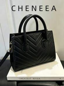 New Vintage Fashion Embossed Mini Square Handbag, Zipper Closure, Adjustable Long Shoulder Strap, Small Capacity Lightweight Minimalist Crossbody Bag - Black - View 1