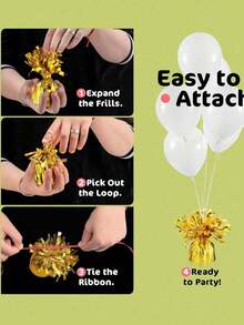 3/1pc Metal Foil Balloon Weights, 6 Colors Heavy Duty Balloon Base, Birthday Wedding Baby Shower Party Decoration Table Stabilizer - Upgraded - View 7