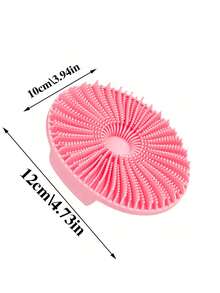 1pc Hollow Silicone Bath Scrub Brush, Wall-Mounted Design With Built-In Hanging Hole For Easy Hanging And Drainage To Prevent Bacteria Growth, Soft Touch Brush Head Gently Exfoliates Dead Skin, Flexible Silicone Material Durable And Easy To Clean, Portable Bathing Essential For Home Daily Use And Travel - View 4