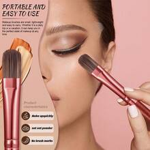 15pcs And 1pc Gift Makeup Brushes Set, Soft Dense Cosmetic Brushes For Foundation Powder Blush Eyeshadow Concealer Contour Highlight, Complete Face & Eye Makeup Brush Kit, Handles For Makeup Beginners And Daily & Party Makeup Application - Multicolor - View 7