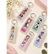 Custom 1pc/3pcs Photo & Text Long Acrylic Keychain, Couple Keychain, Birthday Gift, Christmas Gift, Anniversary Gift - Long Keychain - View 12