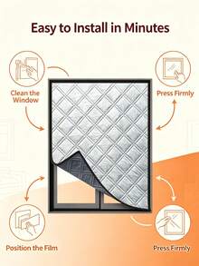 Winter Window Thermal Insulation Film, Quilted Windproof Cold Barrier Curtain, Self-Adhesive Warm Window Cover For Home Bedroom - Multicolor - View 5
