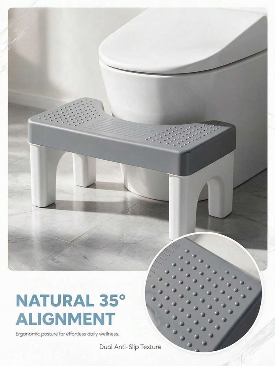 Universal Anti-Slip Toilet Foot Stool, Bathroom Foot Stool, Suitable For People Suffering From Constipation Or Limited Mobility, Elevates Legs To Create A Scientific 35° Squatting Position Design, Helps Body Excretion Smoothly. U-Shaped Stable Base, Anti-Slip Foot Pedal, Great Helper For Home Toileting, Suitable For All Types Of Toilets. - Multicolor - View 1
