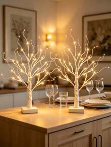 1pc/2pcs 60CM White Birch Tree Lamp LED Desktop Tree Light USB & Battery Powered Home Christmas Wedding Party Decoration - Warm White - View 11