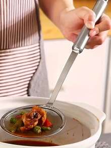 Hot Pot Strainer - Stainless Steel Fine Mesh Oil & Foam Skimmer, Long Handle Wire Mesh Filter, Kitchen Utensil - Multicolor - View 5