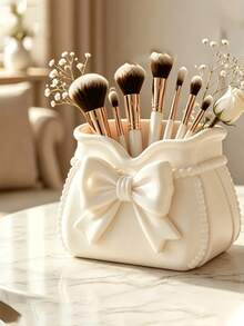 Tempat Kuas Makeup Pita Merah Muda Cetak 3D, Kotak Penyimpanan Kosmetik, Tempat Pena Meja Multifungsi, Rak Display Kecantikan Berbentuk Tas Makeup, Rak Penyimpanan Alat Makeup Meja Rias, Rak Penyimpanan Perawatan Kulit Kamar Mandi, Dekorasi Meja, Wadah Penyimpanan Kecantikan Gaya Feminin - MultiWarna - View 5