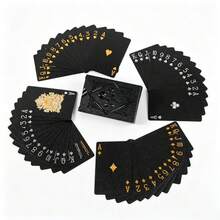 5pcs Viral Gold Foil Poker Cards, Luxury Gold Rose Design, Cross-Border Ready Stock, Thickened PVC Waterproof Game Cards - Multicolor - View 6
