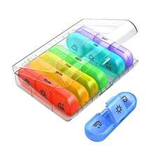 Weekly Pill Organizer, 3 Times A Day, Color-Coded 7-Day Pill Box With Detachable Single Container, Large Capacity Portable Travel Pill Box, Suitable For Daily Medications, Vitamins, Fish Oil And Supplements - Multicolor - View 8