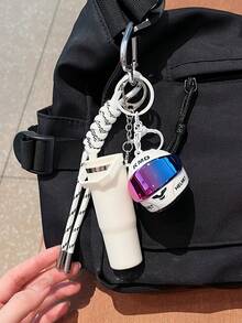 Mini Motorcycle Helmet Keychain, Cool Helmet Bag Pendant With Woven Rope, Motorcycle Enthusiast Gift, Suitable For Backpack Or Car Keys - Multicolor - View 9