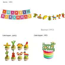 47-Piece Mexican Theme Birthday Party Decoration Set, Includes 15 Bunting Flags, 7 Banners, 24 Small Triangle Flags And 1 Large Triangle Flag, Perfect As Photo Backdrop, Suitable For Indoor Or Outdoor Birthday Parties - A - View 9