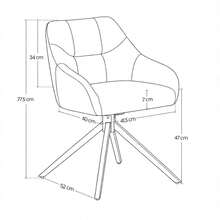 Ergonomic 360 °   Swivel Dining Chairs Chenille Kitchen Chairs With Armrests Flexible Rotation Stable Durable-Only Two Chairs - 1 - View 5