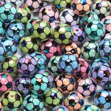 10/20pcs 16mm Mixed-Color Soccer-Shaped AB-Finish Acrylic Beads – Perfect For Stylish, Fun Bracelets And Craft Projects - Multicolor - View 6
