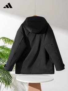 Jaket Pria Adidas/Adidas Authentic 2026 Tahan Angin, Hangat, Klasik, Kasual, Berbantalan Bulu Angsa untuk Aktivitas Luar Ruangan KB5662 - Hitam - View 2