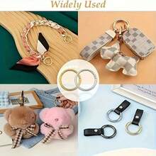 10/20/30 piezas Anillos de hebilla de resorte plano, anillos de metal para llaves, anillos de hebilla redondos, adecuados para llaveros, bolsas, carteras - Reemplazo de ganchos para llaveros, anillos para llaves DIY hechos a mano - 20 mm - Ver 3