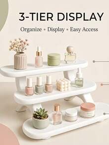 3-Tier Countertop Display Stand,Countertop Organizer, Small Plastic Tiered Organizer Rack For Bathroom Vanity, Makeup, Perfume, Nail Polish, Skincare Samples, Desk Stationery, Mini Figures And Collectibles,Birthday Gift,Christmas Gift - Multicolor - View 7