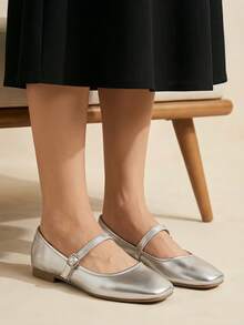Women Flats - Silver - View 3