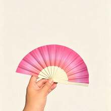 Natural Lotus Wood Gradient Color Folding Hand Fan, Lightweight And Portable, Suitable For Summer Daily Use And Home Decor - Multicolor - View 11