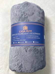 Solid Color Flannel Blanket 100% Polyester High Grammage High Density For Extra Comfort And Warmth - Light Grey - View 3