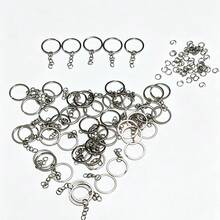 10/30/50/100pcs Metal Open Jump Rings Connector, Keychain Pendant Jewelry Making Accessories - Silver - View 11