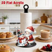 1pc, Kitchen Paper Towel Holder Santa Claus & Snowman Pattern Home Desktop Restaurant Creative Decorative Storage Rack Multi-Functional Fits Standard Paper Towel Rolls Plastic Paper Towel Holder Without Paper Towels - View 13