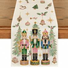 1pc Nutcracker Christmas Table Runner, 33*183cm/33*275cm Seasonal Kitchen Dining Table Decor, Christmas Party Gathering Decoration, Christmas Home Decor - Multicolor - View 7