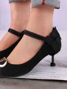 1 Pair High Heel Shoes Lace Trim Shoe Straps, Anti-Slip Heel Fixer, Adjustable Length Shoe Straps - Multicolor - View 8