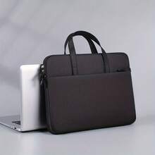 Sac à ordinateur portable de couleur unie léger et portable, housse d'ordinateur portable portable pour les voyages d'affaires, sac à ordinateur portable de bureau à bandoulière avec fermeture éclair - A - Voir 4