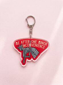 1Pc/5Pcs Medieval Retro Funny Meme & Humorous Quote Theme Acrylic Keychains, Including Cat "YE OLDE RAZZLE DAZZLE", Tavern Banned Monster, Knight With Axe " I'LL DIE", Trumpet-Blowing Rabbit "Doot Doot" And Knight With Sword Minor Inconvenience Quote Design, Fashionable Bag Charm, Suitable For Retro Fans Gift, Fun Collection - Multicolor - View 6