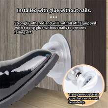 New Short Drill-Free Door Stopper For Home Use - Silent Strong Magnetic Door Stopper For Bathroom And Bedroom (Anti-Collision, Behind-The-Door Type) - No-drill - View 9