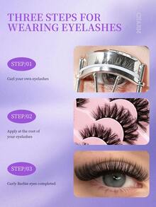 7 Pairs Large Capacity Full Lash Clusters, Fluffy Explosive Hair Flow, Dense Messy Style, Great For Camera Effect - View 4
