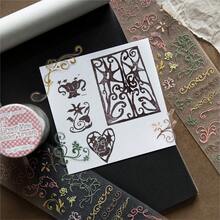 50mm*1.5m Small Fresh Floral Vine PET Waterproof Washi Tape With Star & Musical Note Pattern, Versatile DIY Journal Background Decor, Collage Craft Material, Holiday Present, Personalized Planner Stationery, Back To School Must Have - Round - View 3