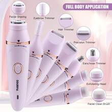 ICEWLESS 7 In 1 Electric Lady Shaver, Painless Full Body Hair Remover Kit For Women, Facial Eyebrow Leg Bikini Trimmer, Waterproof USB Rechargeable Grooming Tool - View 6